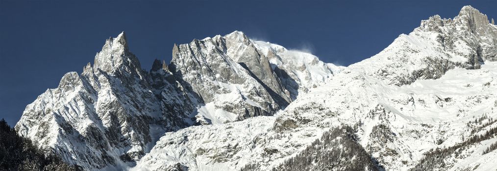 Mont Blanc: panorama from Courmayeur, Aosta Valley - Italy