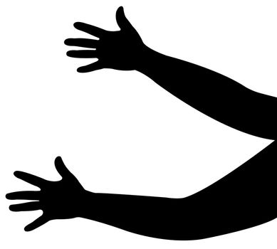 hands together, vector