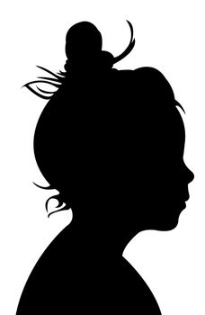 a child head silhouette vector