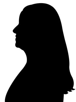 lady head silhouette vector