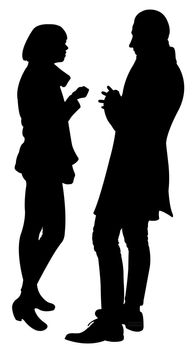 two friends talking, vector