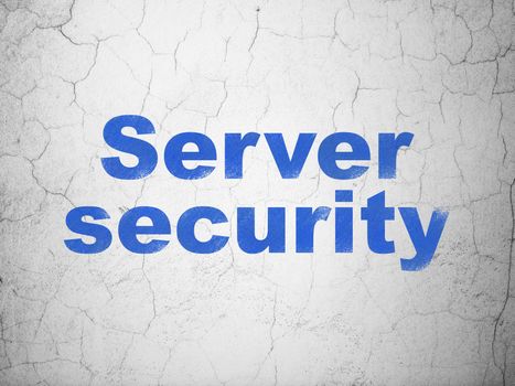 Privacy concept: Blue Server Security on textured concrete wall background, 3d render