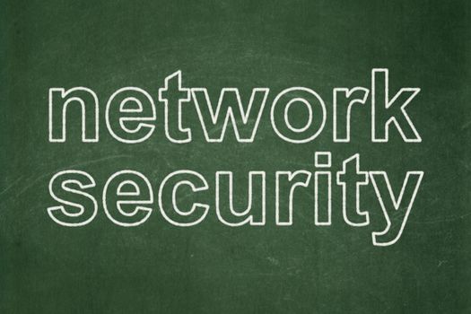 Privacy concept: text Network Security on Green chalkboard background, 3d render