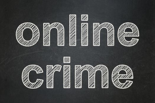 Privacy concept: text Online Crime on Black chalkboard background, 3d render