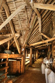 Traditional timber-framed barn, Worcestershire, England.