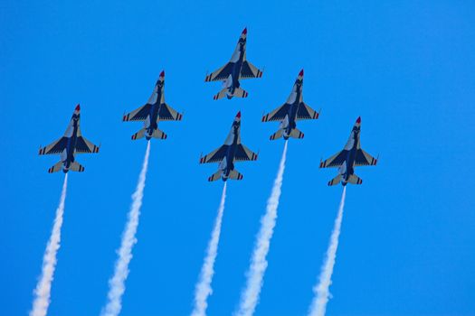 The Thunderbirds F-16 planes in Helsinki summer 2011