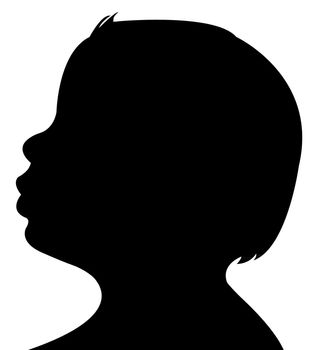 a baby boy head silhouette, vector