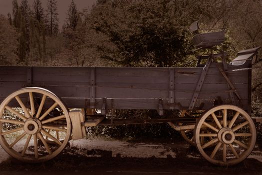 California Columbia carriage in a real old Western Gold Rush Town in USA