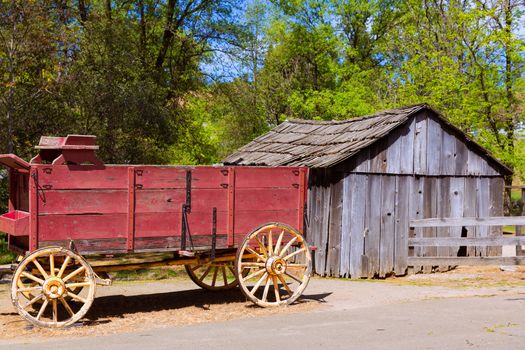 California Columbia carriage in a real old Western Gold Rush Town in USA