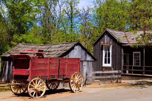 California Columbia carriage in a real old Western Gold Rush Town in USA