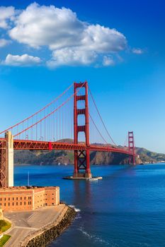 Golden Gate Bridge San Francisco from Presidio in California USA