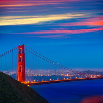 San Francisco Golden Gate Bridge sunset California USA