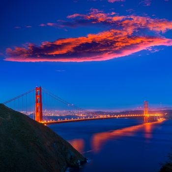 San Francisco Golden Gate Bridge sunset California USA