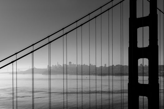 San Francisco Golden Gate Bridge black and white California USA