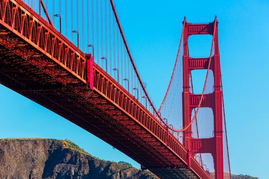 Golden Gate Bridge San Francisco from Presidio in California USA