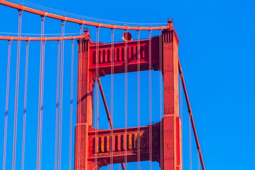 Golden Gate Bridge details in San Francisco California USA