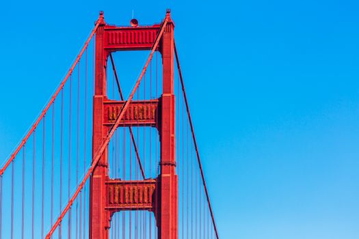 Golden Gate Bridge details in San Francisco California USA