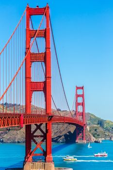 Golden Gate Bridge San Francisco from Presidio in California USA