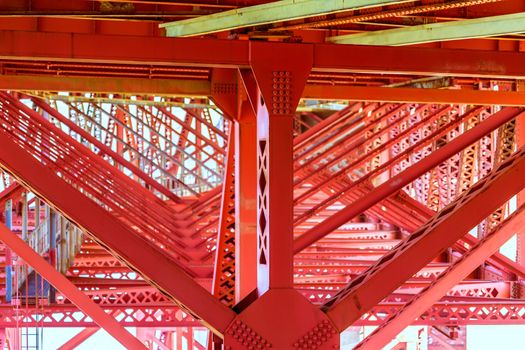 Golden Gate Bridge under details in San Francisco California USA