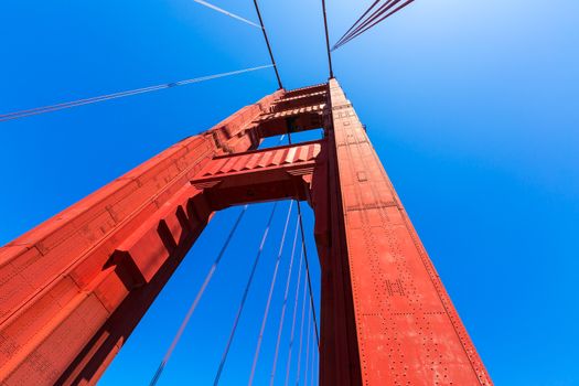 Golden Gate Bridge details in San Francisco California USA