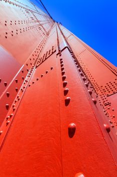 Golden Gate Bridge details in San Francisco California USA