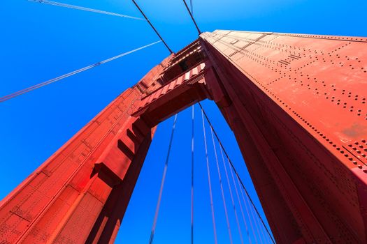 Golden Gate Bridge details in San Francisco California USA