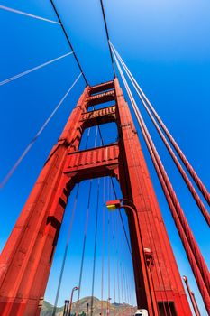 Golden Gate Bridge details in San Francisco California USA