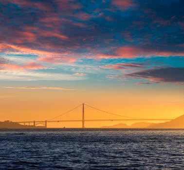 Golden Gate bridge sunset in San Francisco California USA