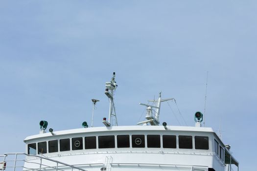 On the top of a ferry