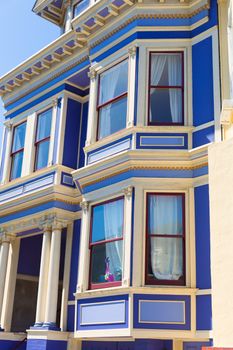 San Francisco Victorian houses in Haight Ashbury of California USA