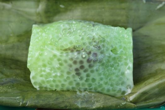 Tapioca balls with coconut filling, Thai snack food