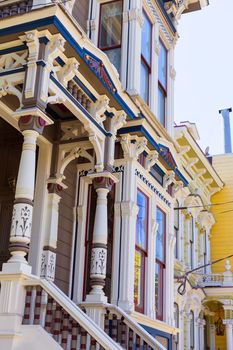 San Francisco Victorian houses in Pacific Heights of California USA