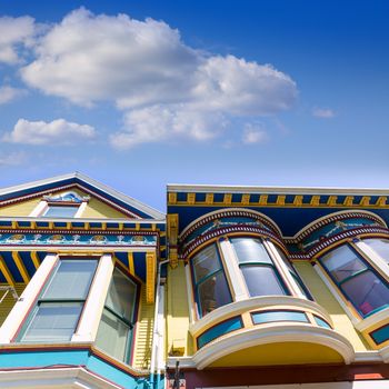 San Francisco Victorian houses in Haight Ashbury of California USA