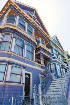 San Francisco Victorian houses in Haight Ashbury of California USA