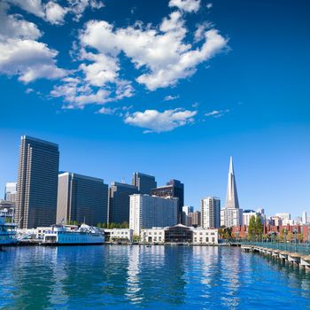 San Francisco downtown from pier 7 in California USA