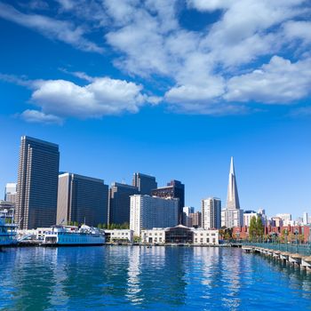 San Francisco downtown from pier 7 in California USA