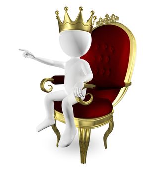 3d abstract illustration of a man on the throne