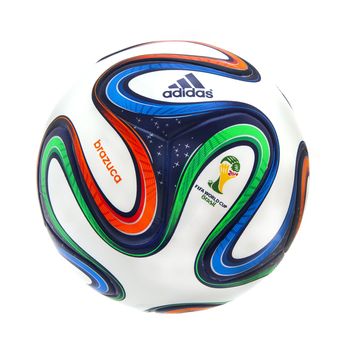 SWINDON, UK - JANUARY 8, 2014: Adidas Brazuca World Cup 2014 Football, The Official Matchball for the 2014 World Cup