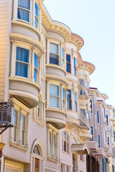San Francisco Victorian houses near Washington Square California USA
