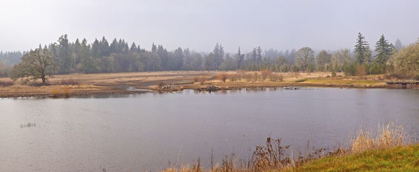 Tualatin national wildlife and refuge panorama Oregon.