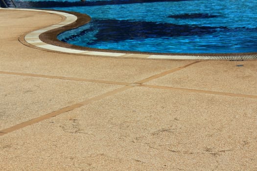 Curved side of a swimming pool