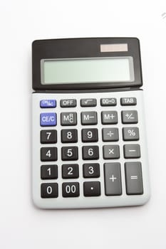 Nice photo of digital calculator isolated on white background
