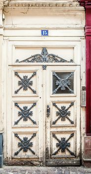 Antique white Door taken in Alsace, France