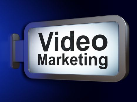 Business concept: Video Marketing on advertising billboard background, 3d render