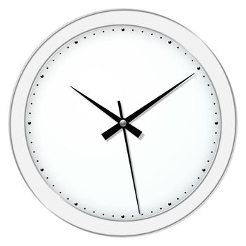 Classic wall clock over the white background