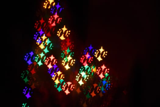 Multicolored abstract bokeh background close up shot for the holidays