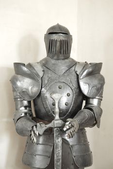 Shiny medieval knight armor closeup