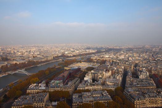 View over Paris from above