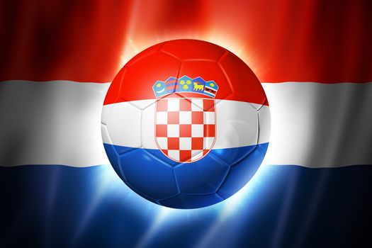 3D soccer ball with Croatia team flag, world football cup Brazil 2014