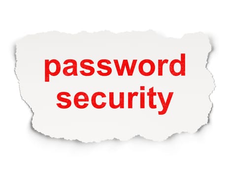 Safety concept: torn paper with words Password Security on Paper background, 3d render